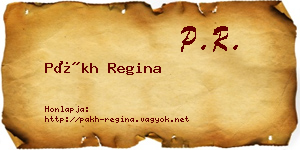 Pákh Regina névjegykártya